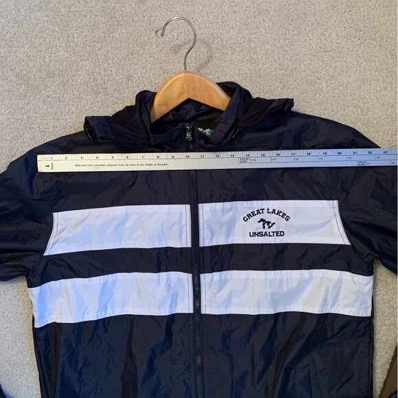 Great Lakes Unsalted NWOTs Navy White Windbreaker Zip Parka/Jacket Size Adult L - Picture 8 of 10